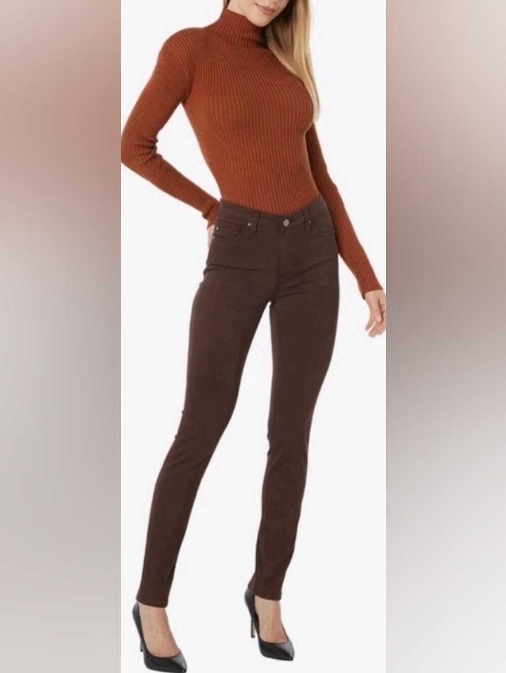 AG Adriano Goldschmied The Prima Mid-Rise Cigarette Leg Jeans Brown size 31 Reg